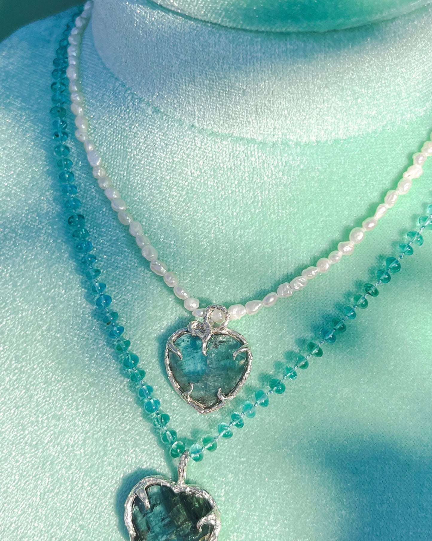 Siren’s Heart Amulet ⋄ Indicolite Tourmaline & Pearl