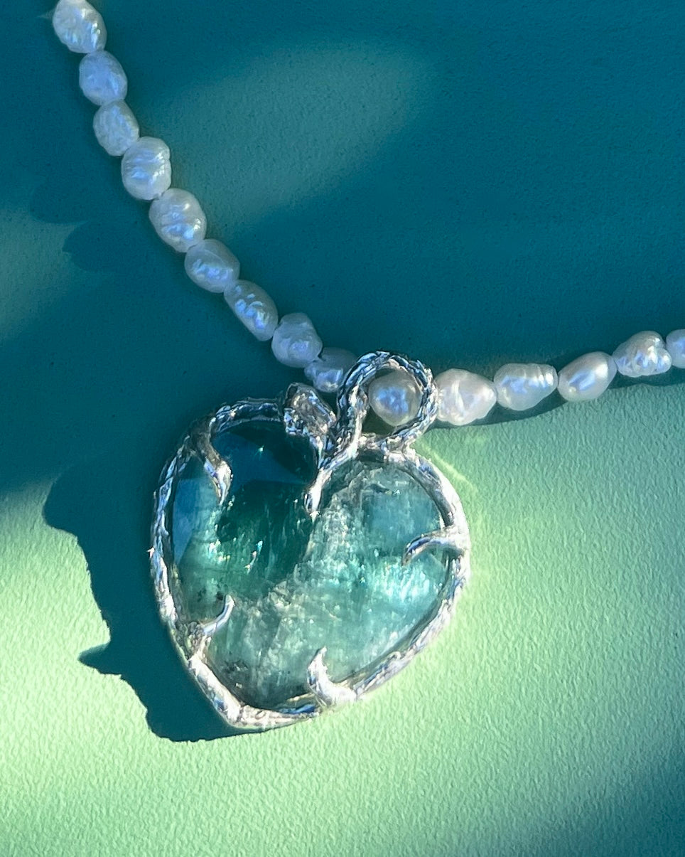 Siren’s Heart Amulet ⋄ Indicolite Tourmaline & Pearl