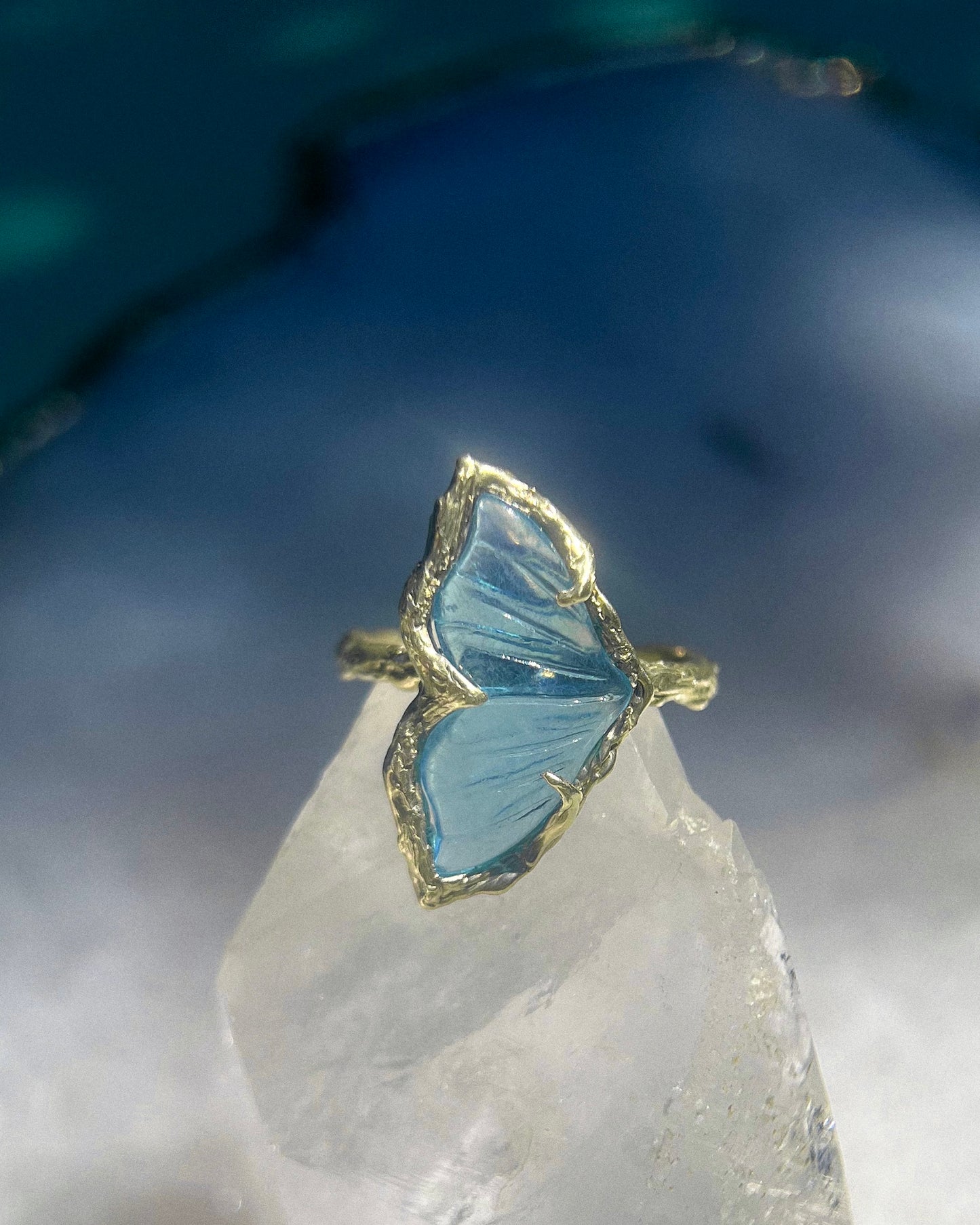 Mermaid Tail Ring ⋄ Aquamarine ⋄ size 7.5