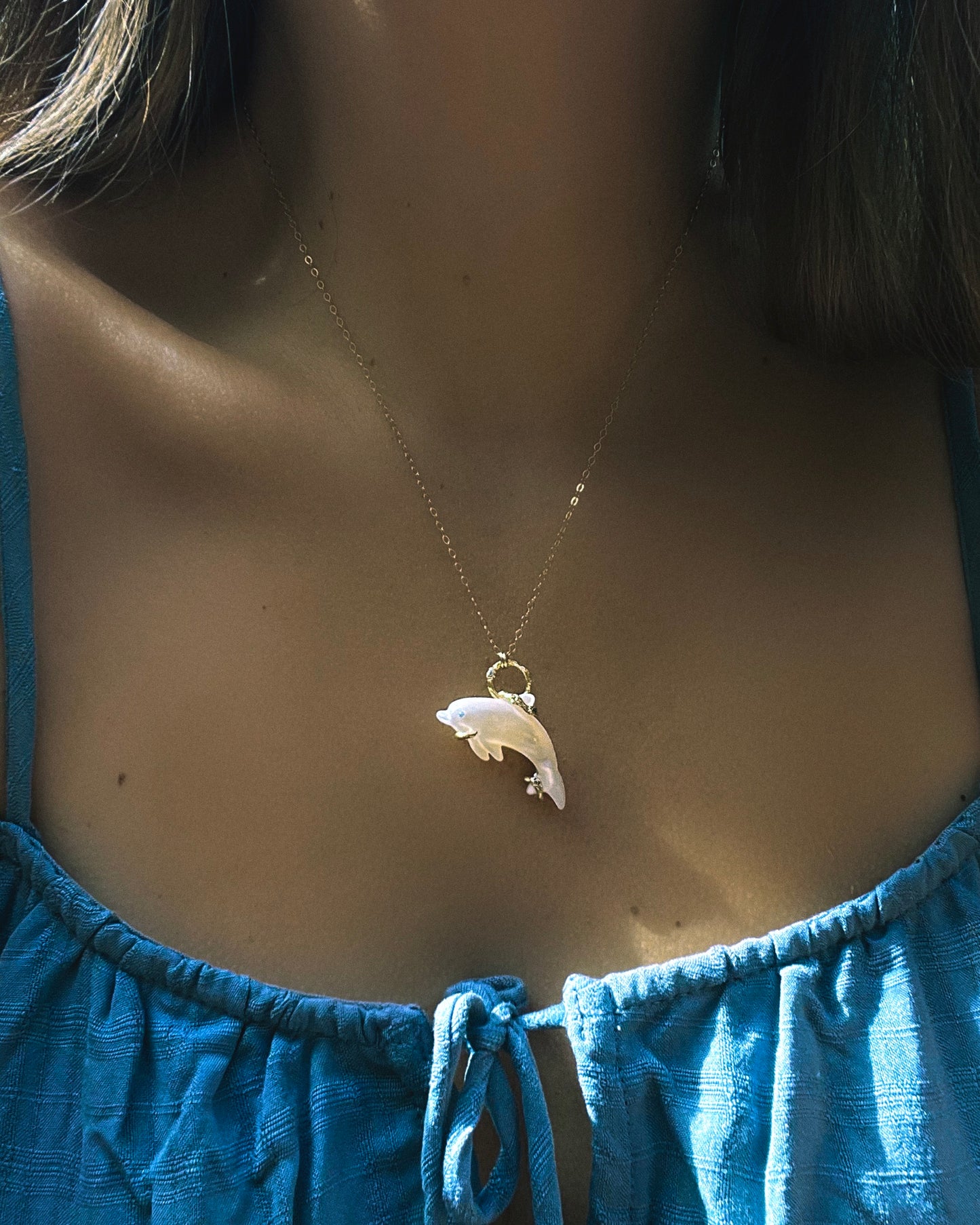 Dolphin Spirit Animal Amulet ⋄ Mother of Pearl