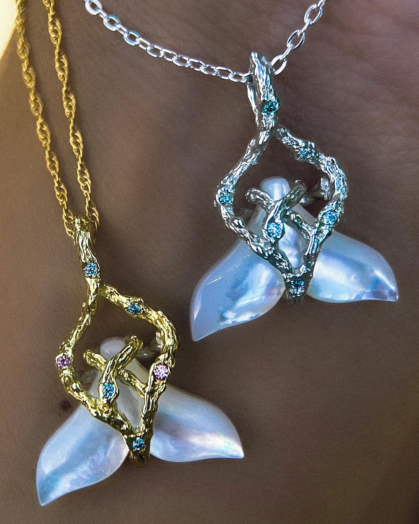 Whale Tail Spirit Animal Amulet ⋄ Mother of Pearl