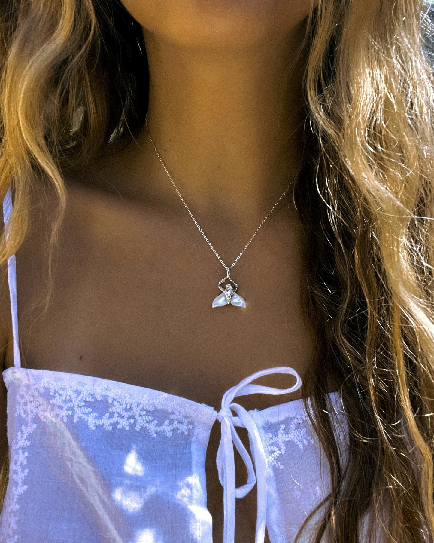 Whale Tail Spirit Animal Amulet ⋄ Mother of Pearl