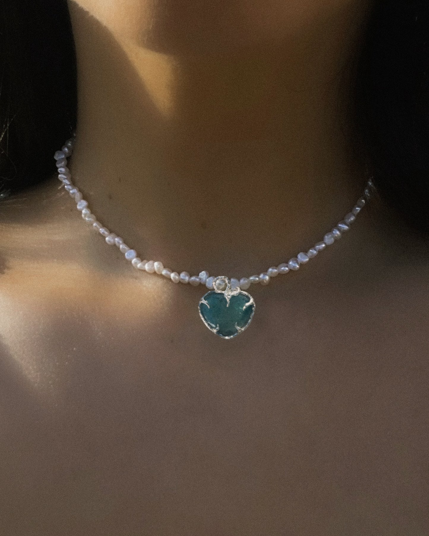 Siren’s Heart Amulet ⋄ Indicolite Tourmaline & Pearl