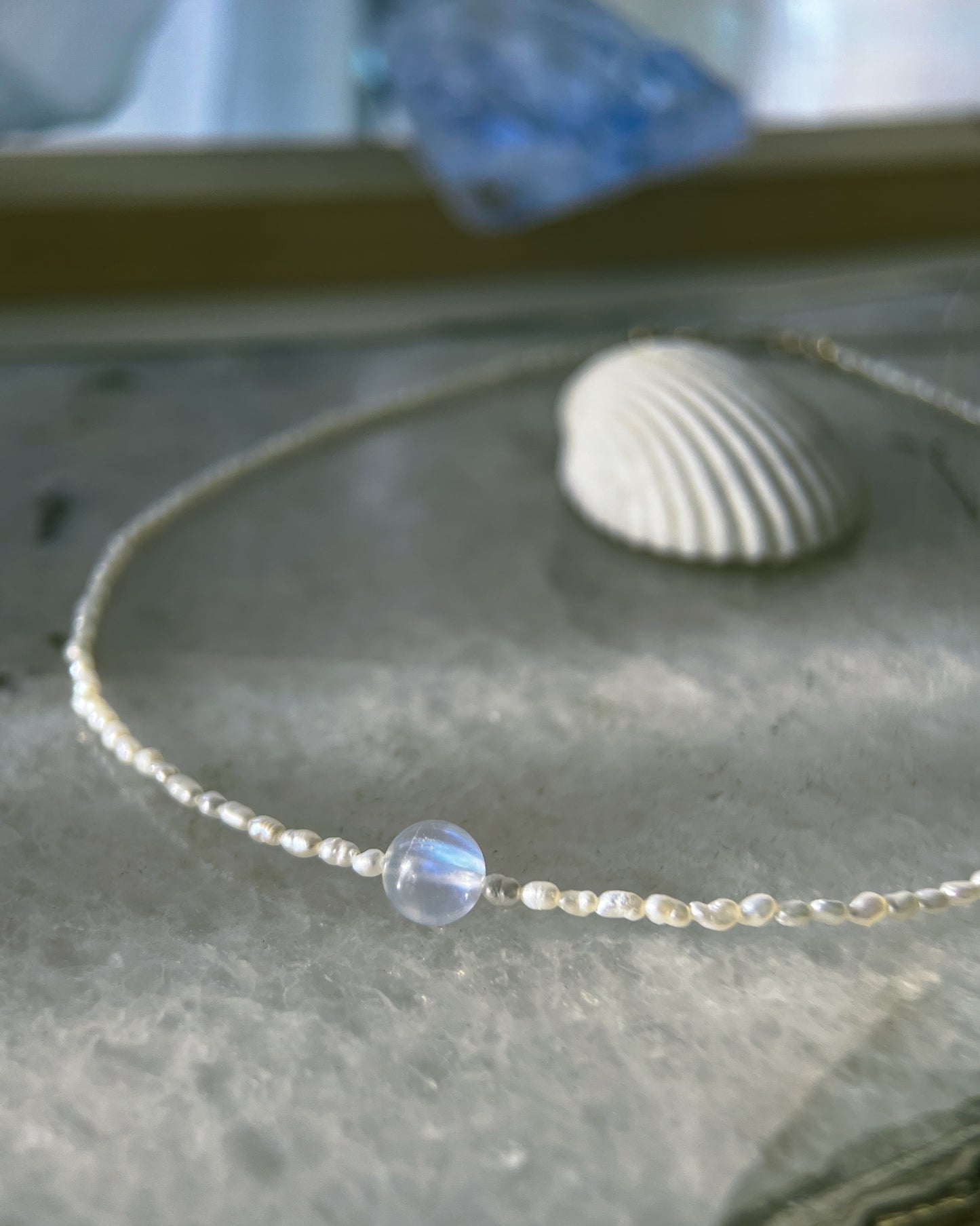 Daughter of the Sea Necklace ⋄ Moonstone & Pearls