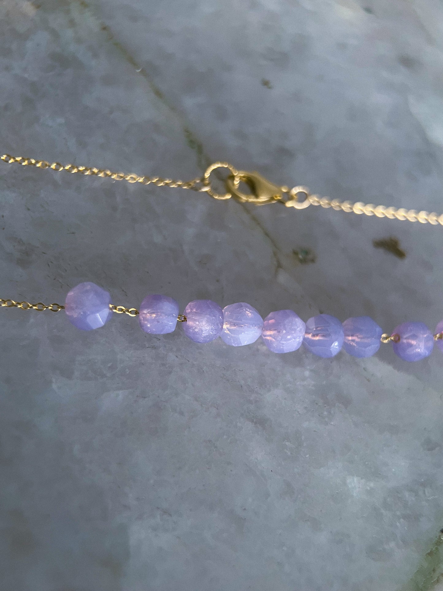 Dewdrops Necklace ⋄ Lavender Moon Quartz