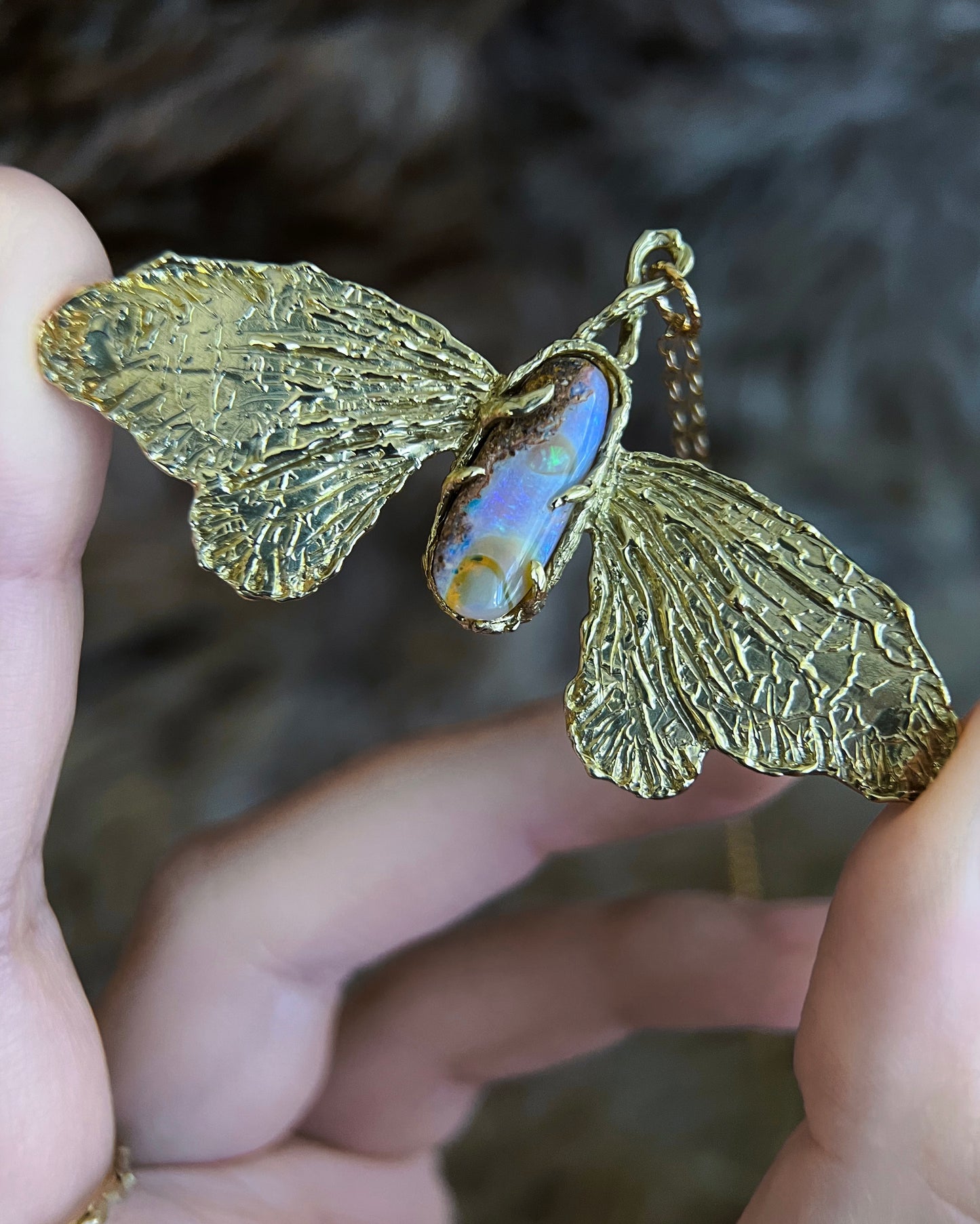 Night Fae Necklace ⋄ Australian Opal