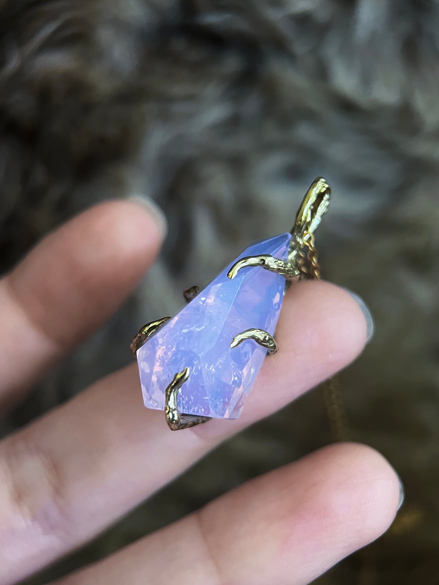 Healing Crystal Pendant ⋄ Lavender Moon Quartz