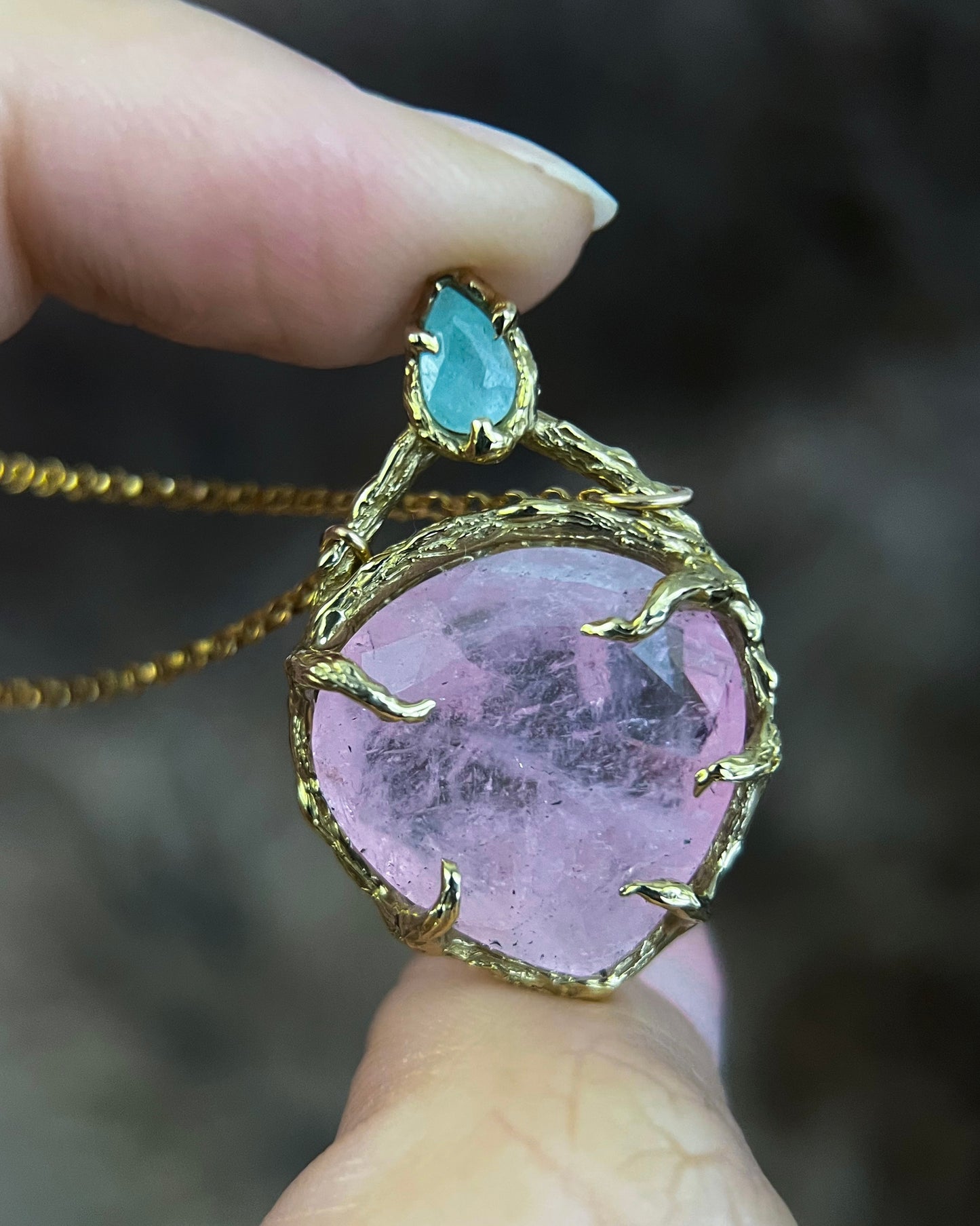 Heart Portal Amulet ⋄ Morganite & Paraíba Tourmaline