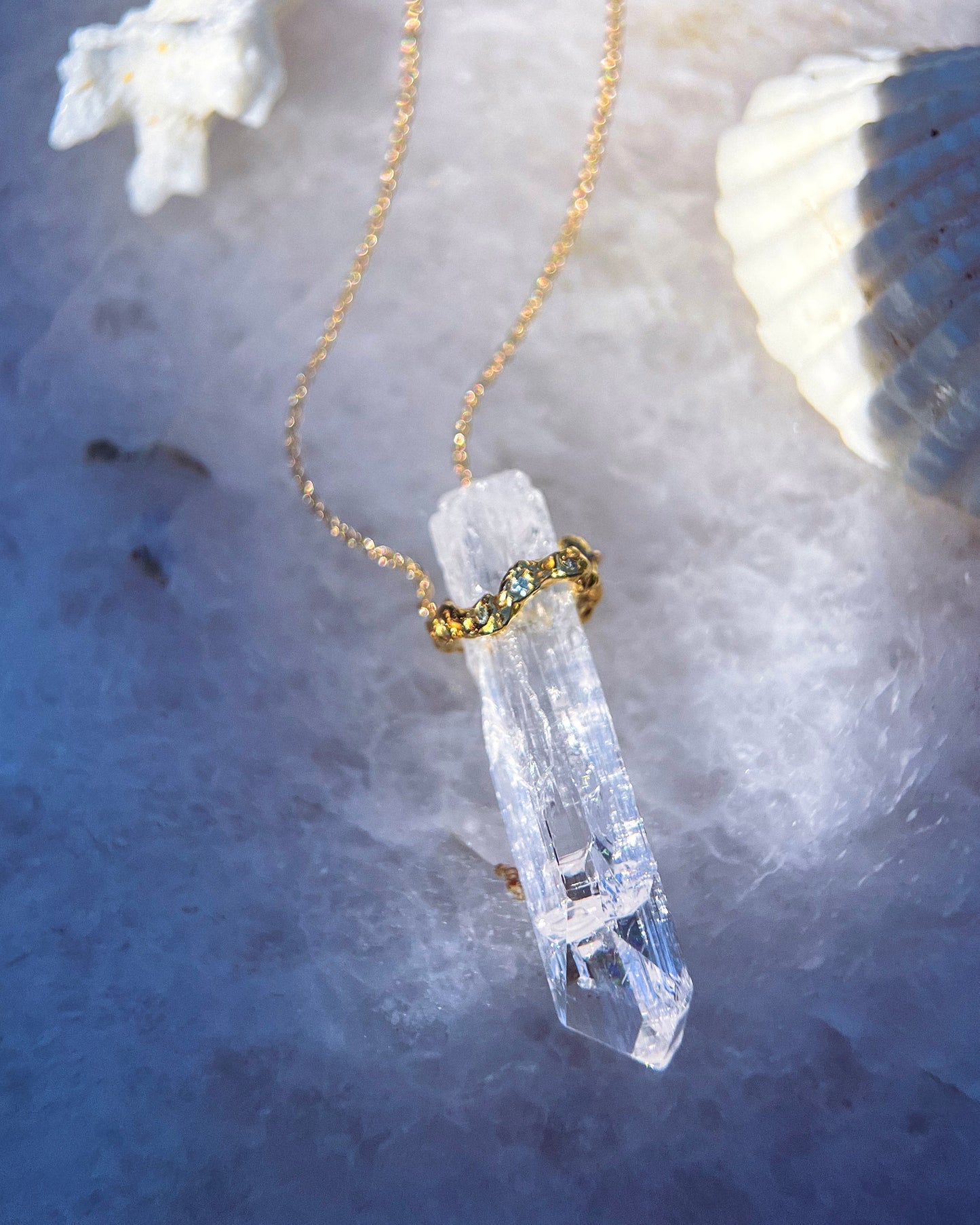 Healing Crystal Pendant ⋄ Danburite ⋄ Gold Vermeil