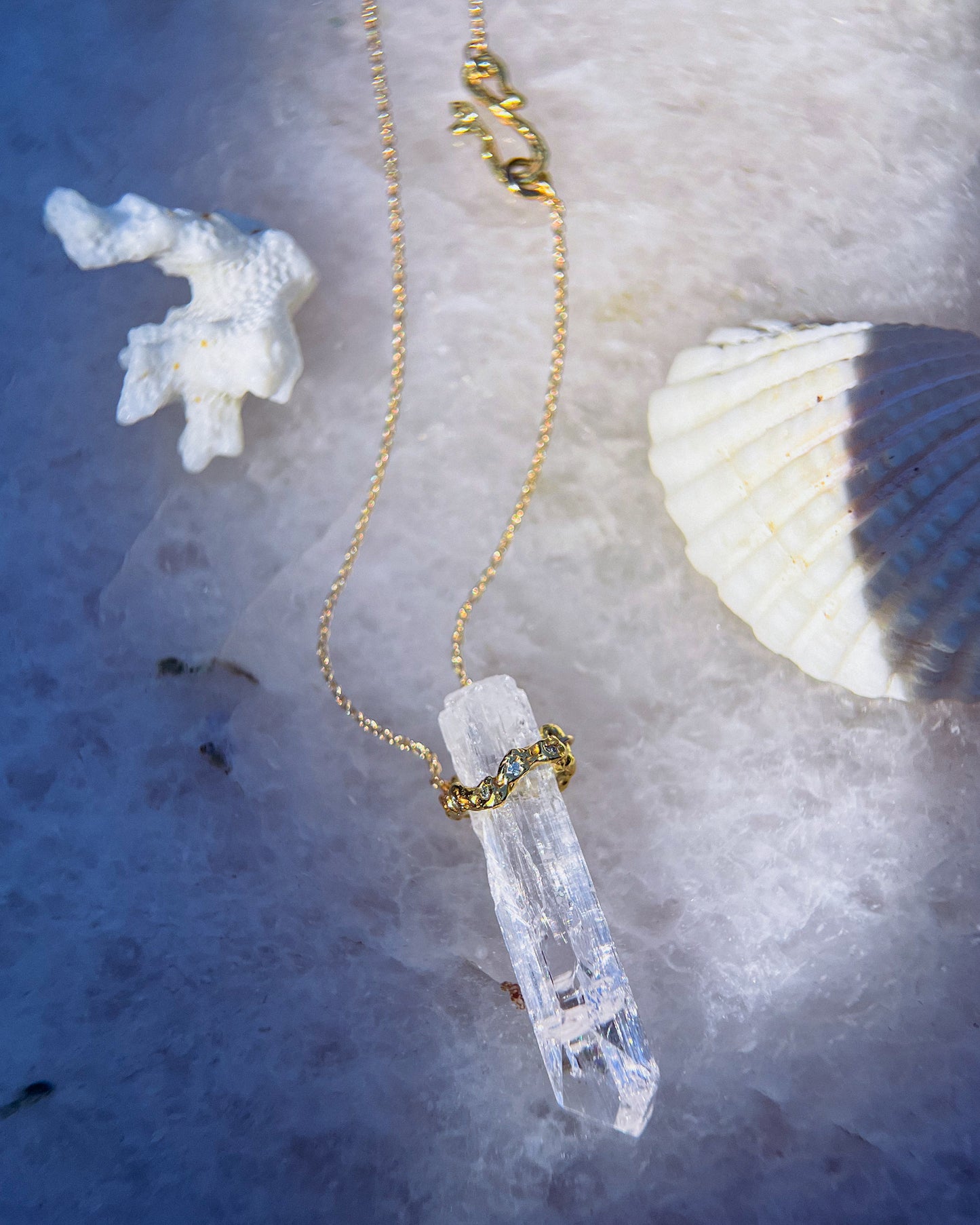 Healing Crystal Pendant ⋄ Danburite ⋄ Gold Vermeil