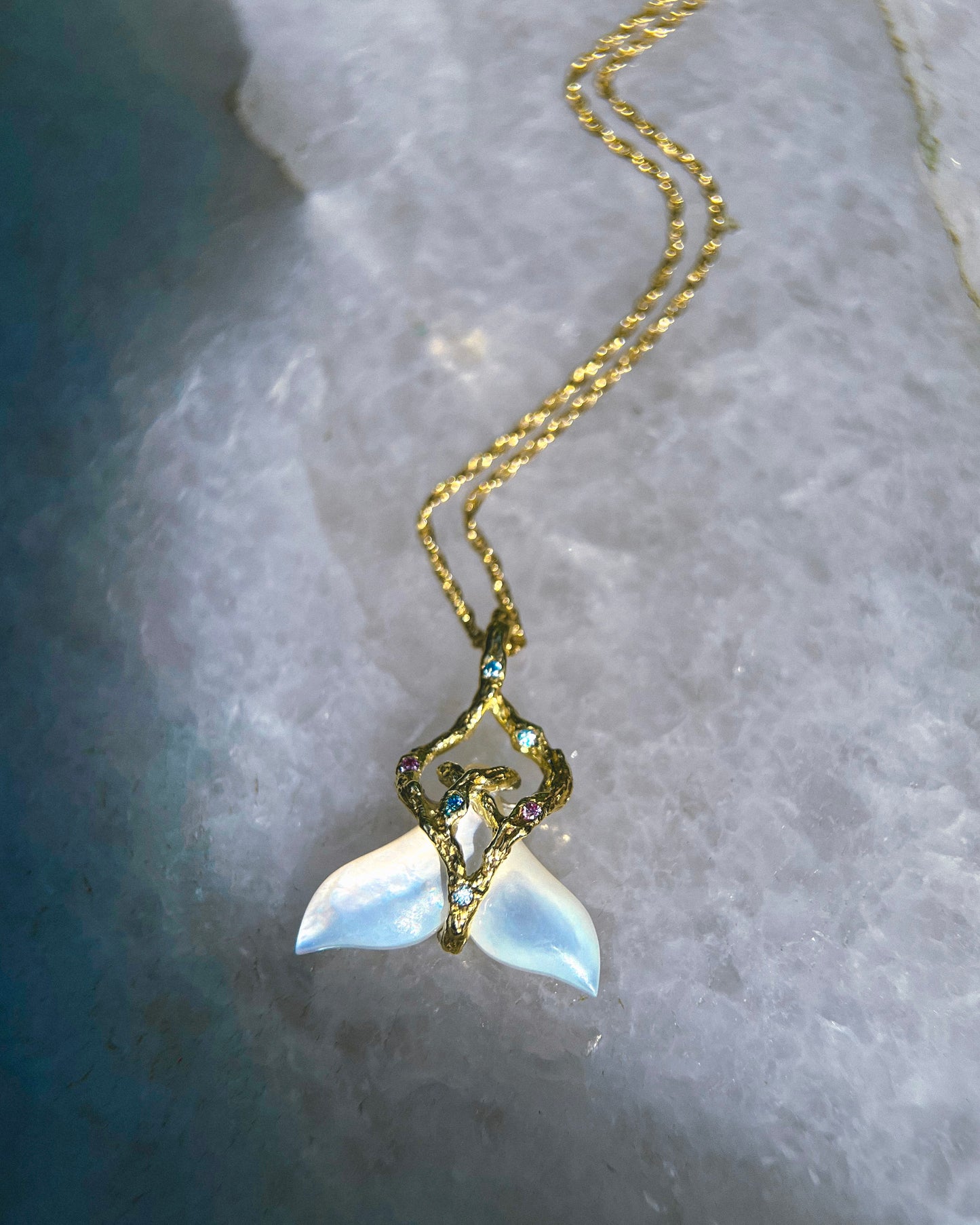 Whale Tail Spirit Animal Amulet ⋄ Mother of Pearl