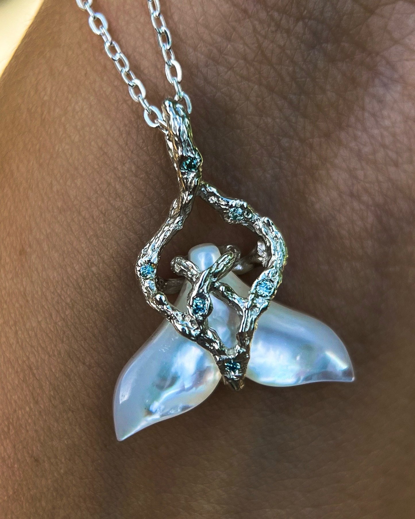 Whale Tail Spirit Animal Amulet ⋄ Mother of Pearl