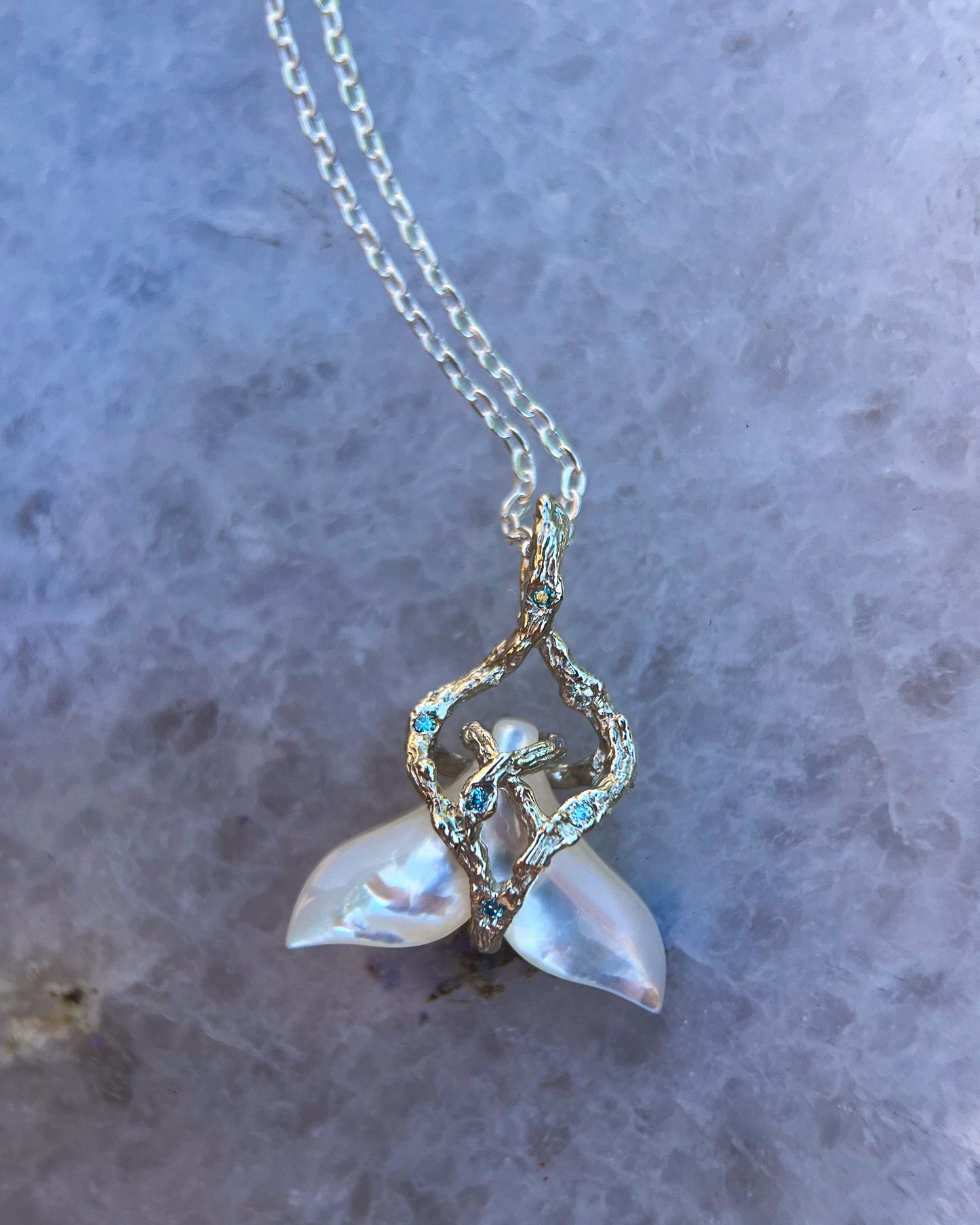 Whale Tail Spirit Animal Amulet ⋄ Mother of Pearl