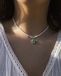 Siren’s Heart Amulet ⋄ Emerald & Pearl