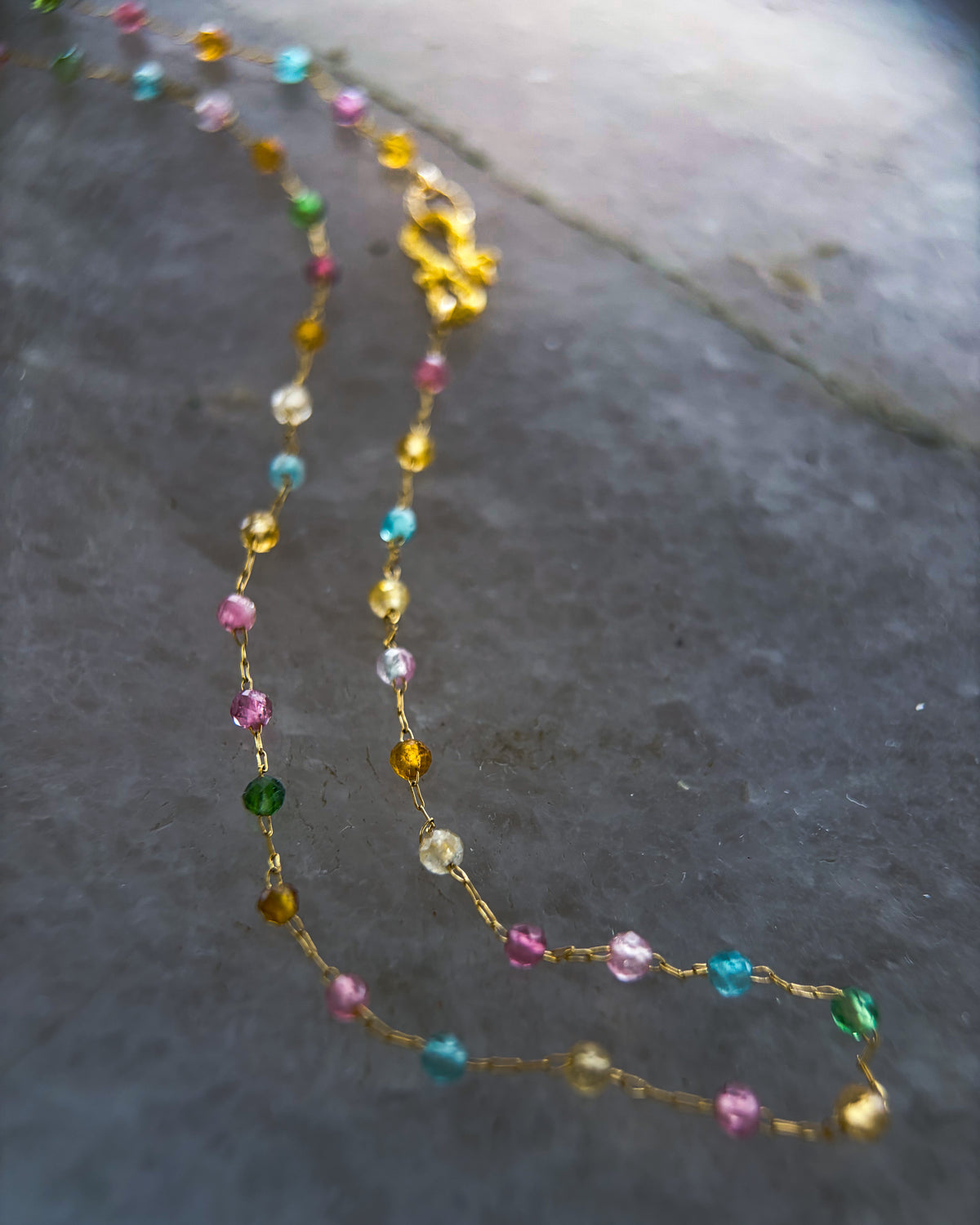 Honey Nectar Dewdrops Chain Necklace ⋄ Tourmaline