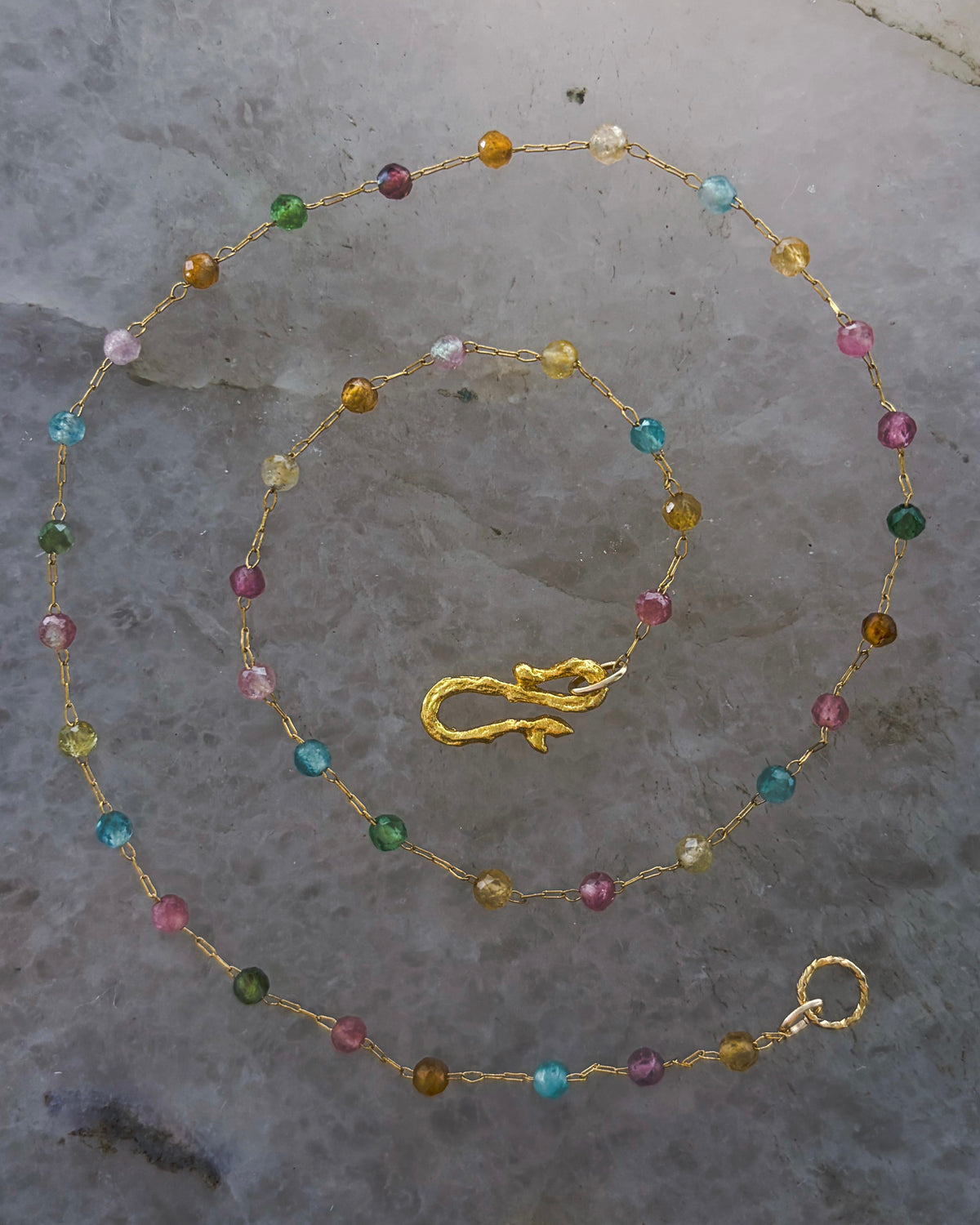 Honey Nectar Dewdrops Chain Necklace ⋄ Tourmaline