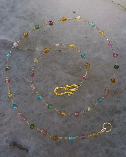 Honey Nectar Dewdrops Chain Necklace ⋄ Tourmaline