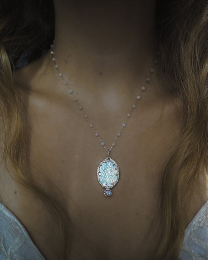 Moon Goddess Amulet ⋄ Mother of Pearl & Moonstone