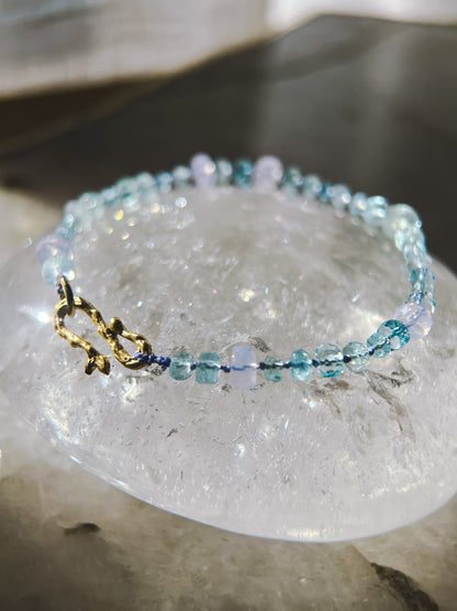 Dewdrops Bracelet ⋄ Lavender Moon Quartz & Aquamarine