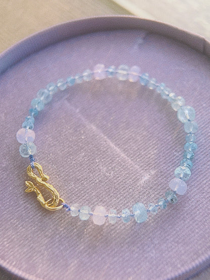 Dewdrops Bracelet ⋄ Lavender Moon Quartz & Aquamarine