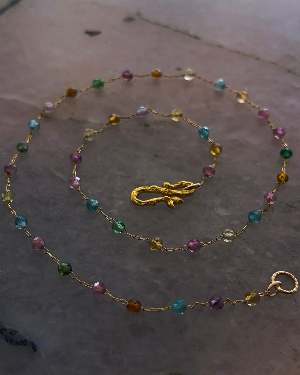 Honey Nectar Dewdrops Chain Necklace ⋄ Tourmaline