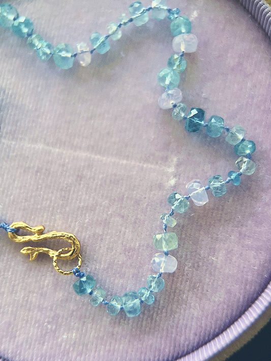 Dewdrops Bracelet ⋄ Lavender Moon Quartz & Aquamarine