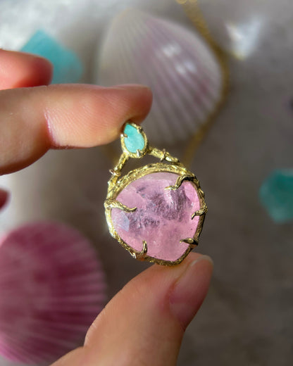 Heart Portal Amulet ⋄ Morganite & Paraíba Tourmaline