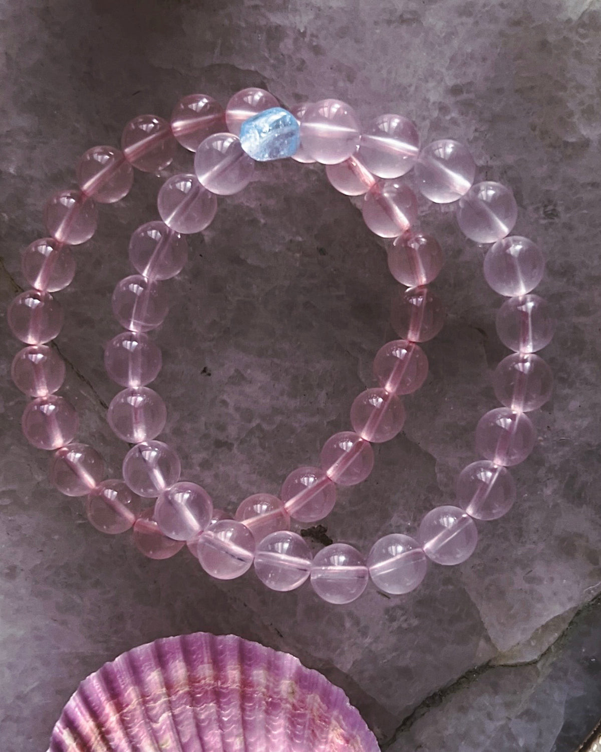 Rosewater Dewdrops Bracelet ⋄ Rose Quartz
