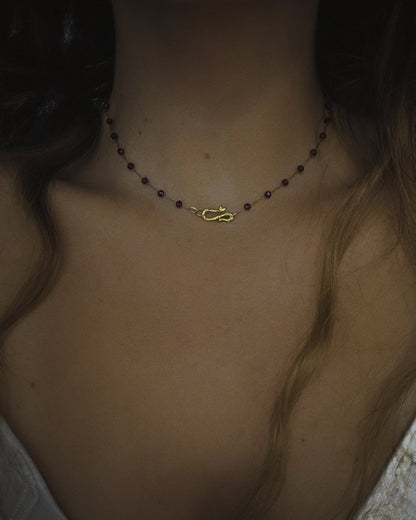 Velvet Rose Dewdrops Necklace ⋄ Garnet