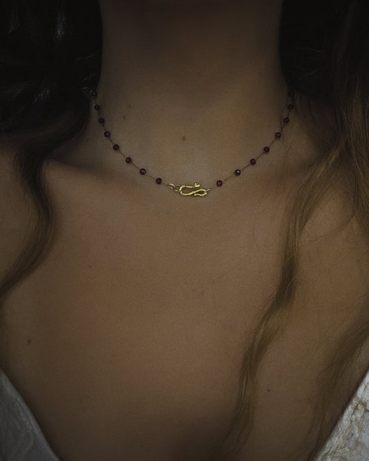 Velvet Rose Dewdrops Necklace ⋄ Garnet