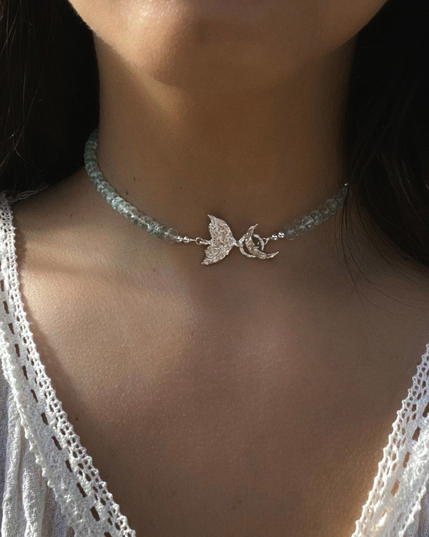 Mermaid Tail Clasp Necklace ⋄ Aquamarine