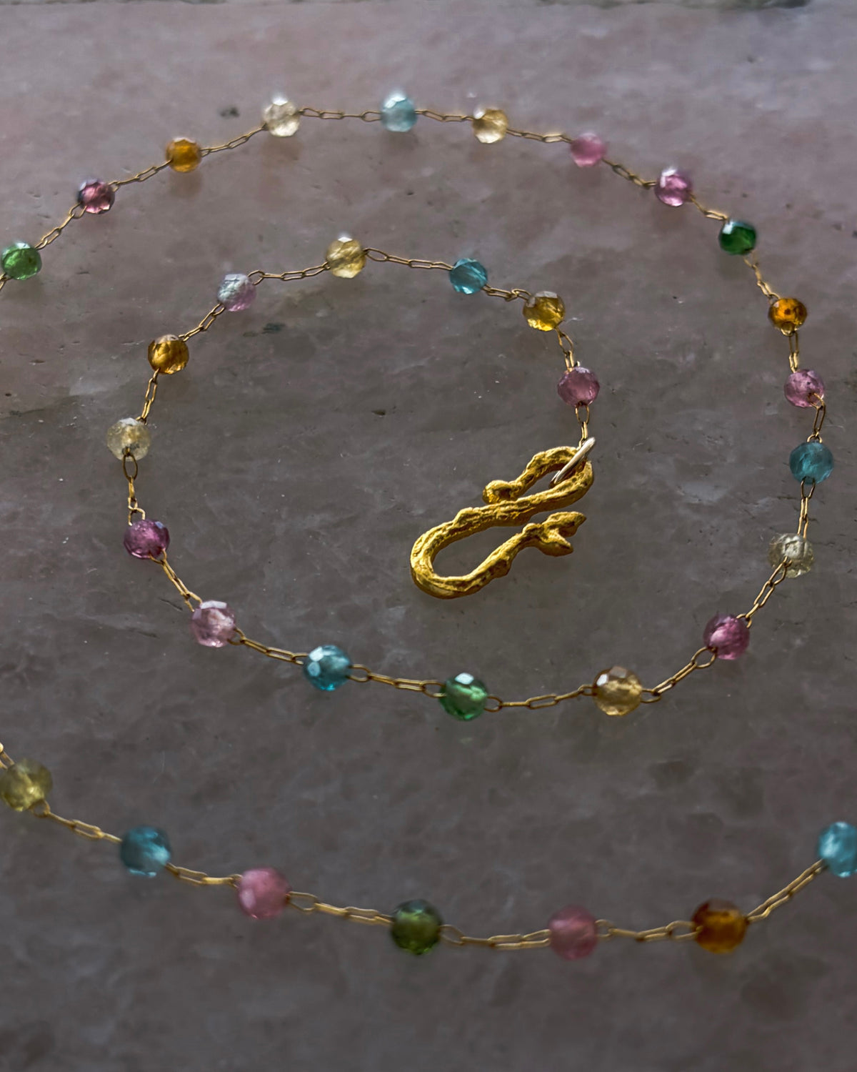 Honey Nectar Dewdrops Chain Necklace ⋄ Tourmaline