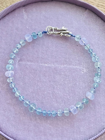 Dewdrops Bracelet ⋄ Lavender Moon Quartz & Aquamarine
