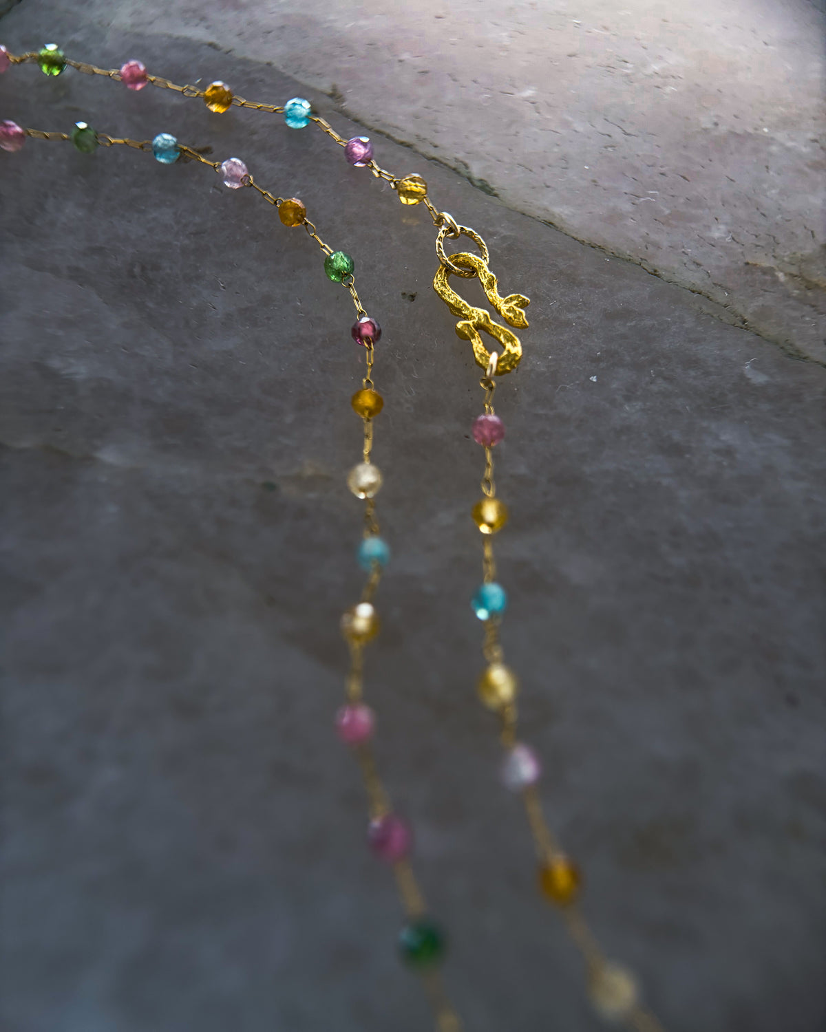 Honey Nectar Dewdrops Chain Necklace ⋄ Tourmaline