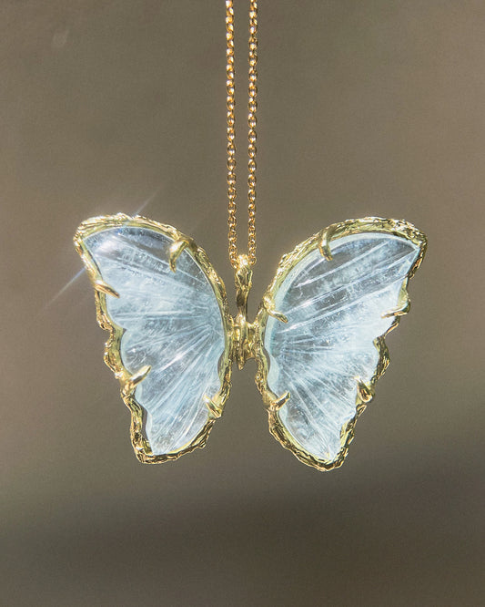 Ever After Butterfly Necklace ⋄ Aquamarine