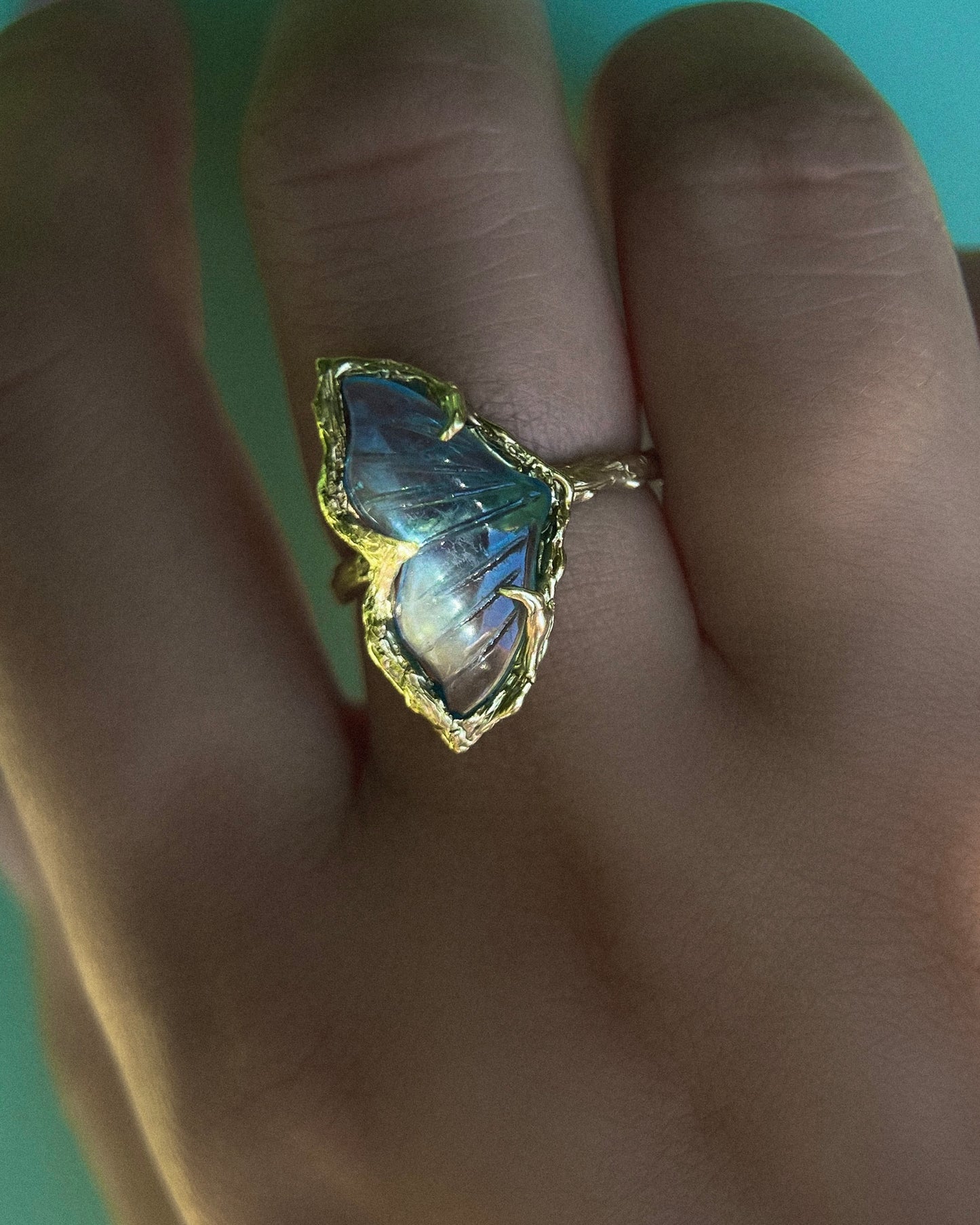 Mermaid Tail Ring ⋄ Aquamarine ⋄ size 7.5