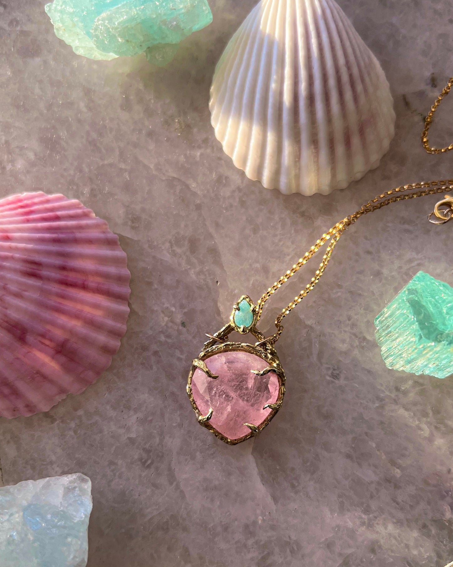 Heart Portal Amulet ⋄ Morganite & Paraíba Tourmaline