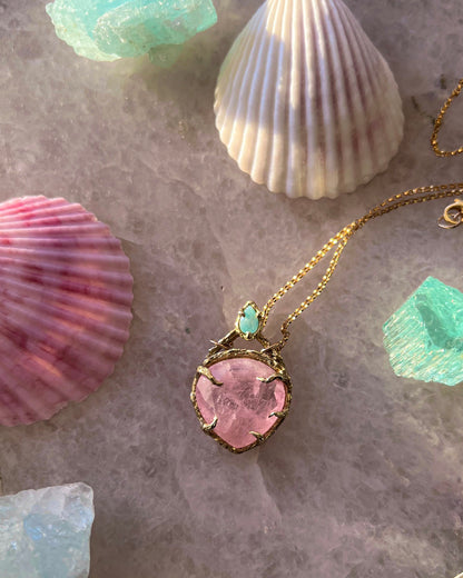 Heart Portal Amulet ⋄ Morganite & Paraíba Tourmaline