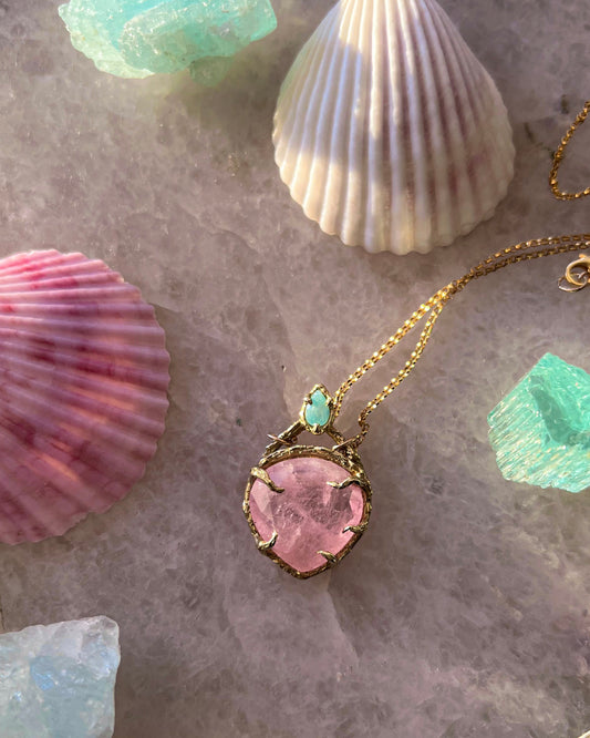 Heart Portal Amulet ⋄ Morganite & Paraíba Tourmaline