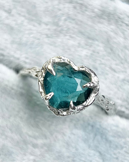 Heart of the Ocean Ring ⋄  Indicolite Tourmaline ⋄ size 7.5