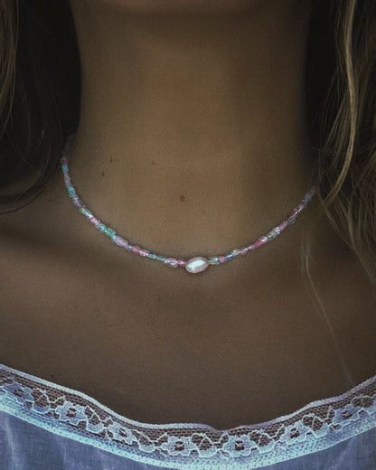 Ocean Pebbles Necklace ⋄ Ice Cream Tourmaline & Pearl