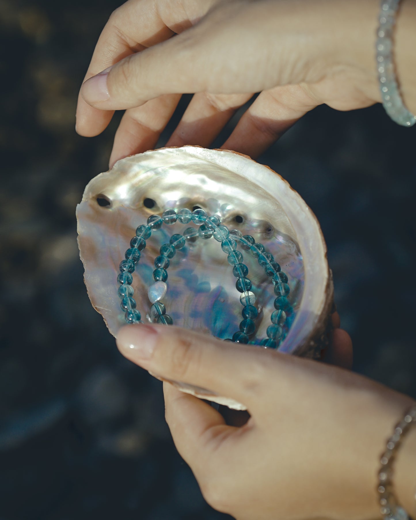 Daughter of the Sea Bracelet ⋄ Teal Fluorite & Pearl