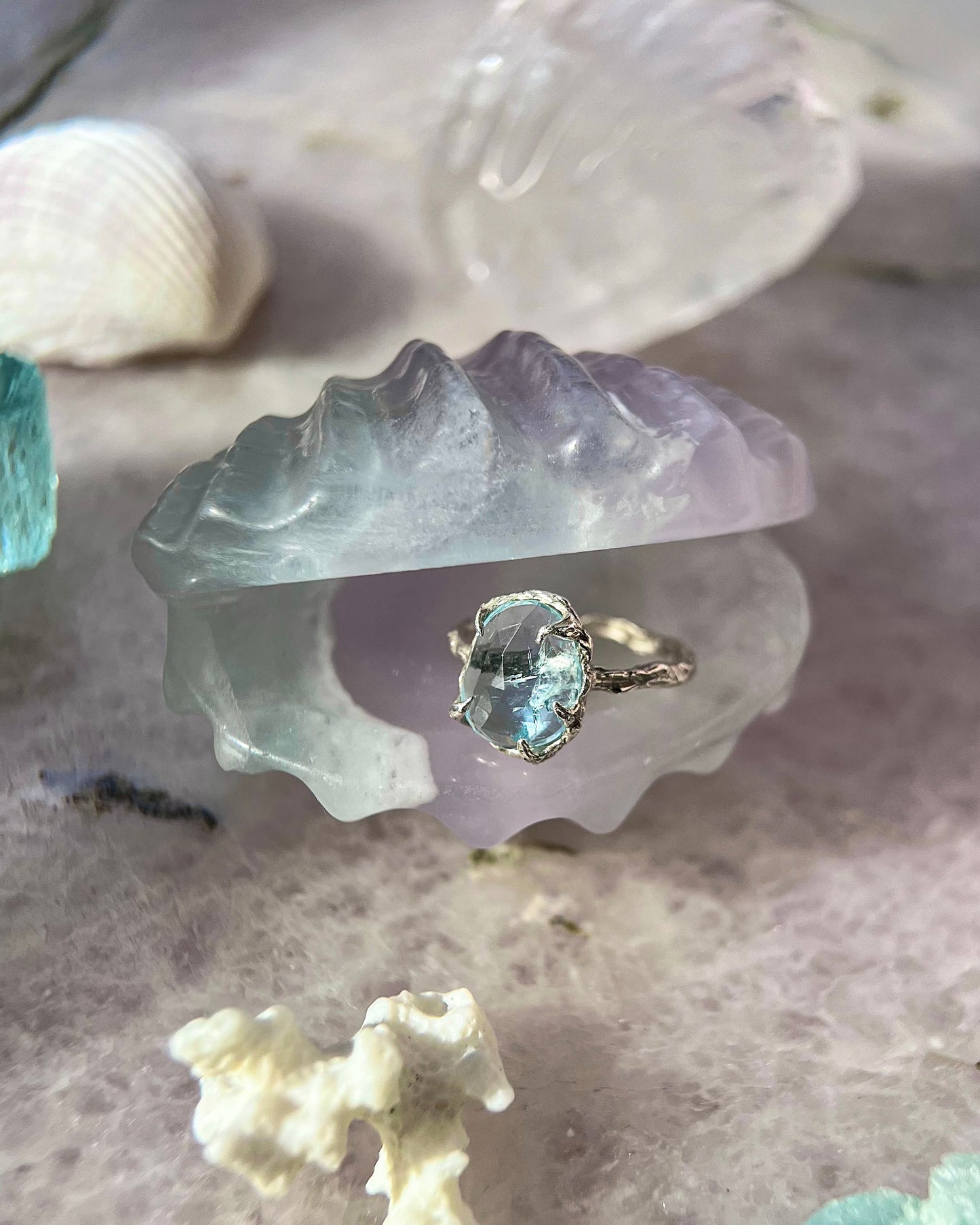 Sea Water Ring ⋄  Aquamarine ⋄ size 7