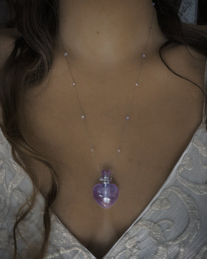 Love Potion Bottle Necklace ⋄ Amethyst