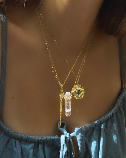 Healing Crystal Pendant ⋄ Danburite ⋄ Gold Vermeil