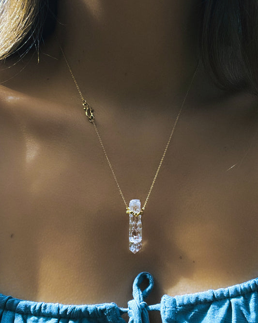 Healing Crystal Pendant ⋄ Danburite ⋄ Gold Vermeil