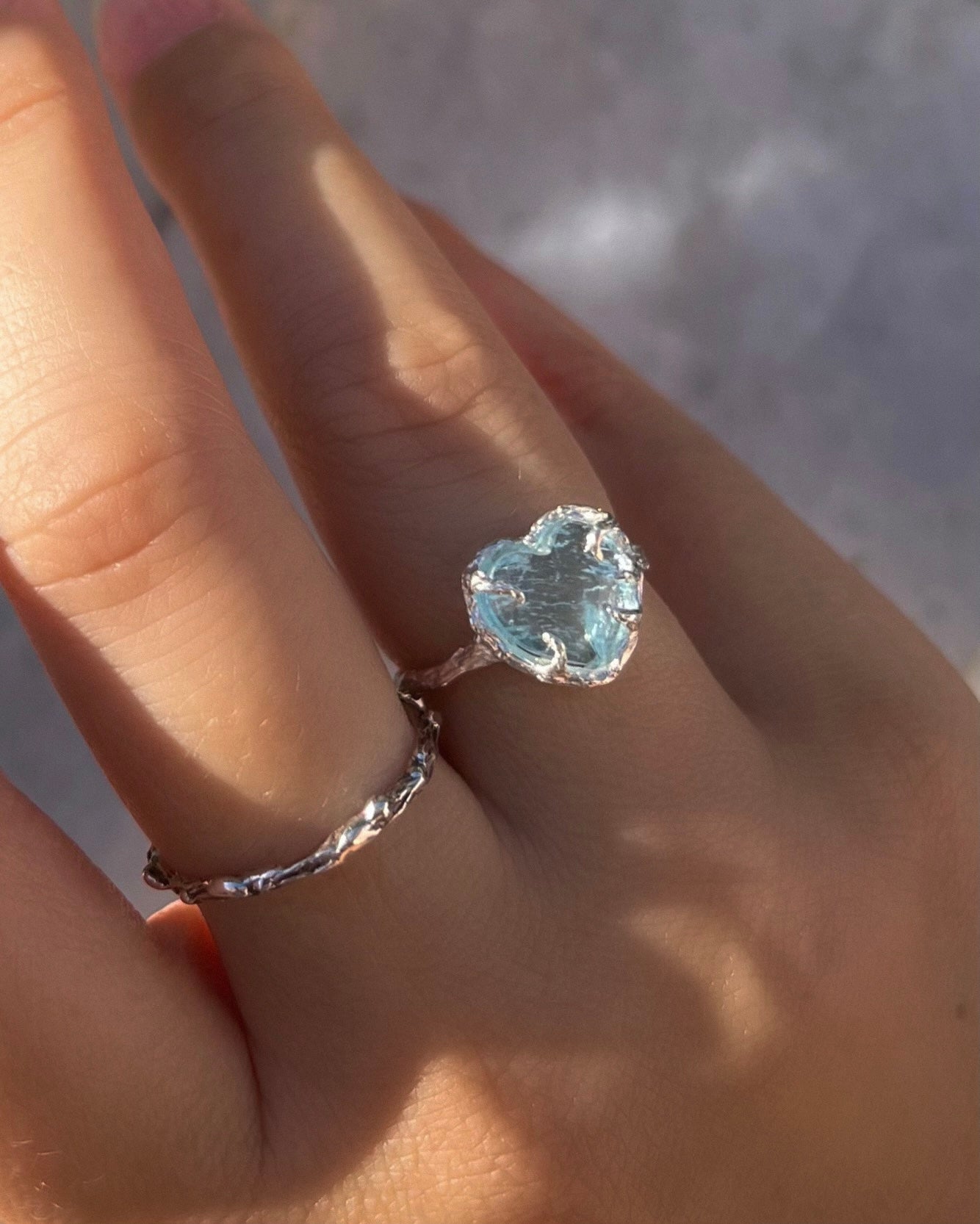 Heart of the Ocean Ring ⋄  Aquamarine ⋄ size 6.5