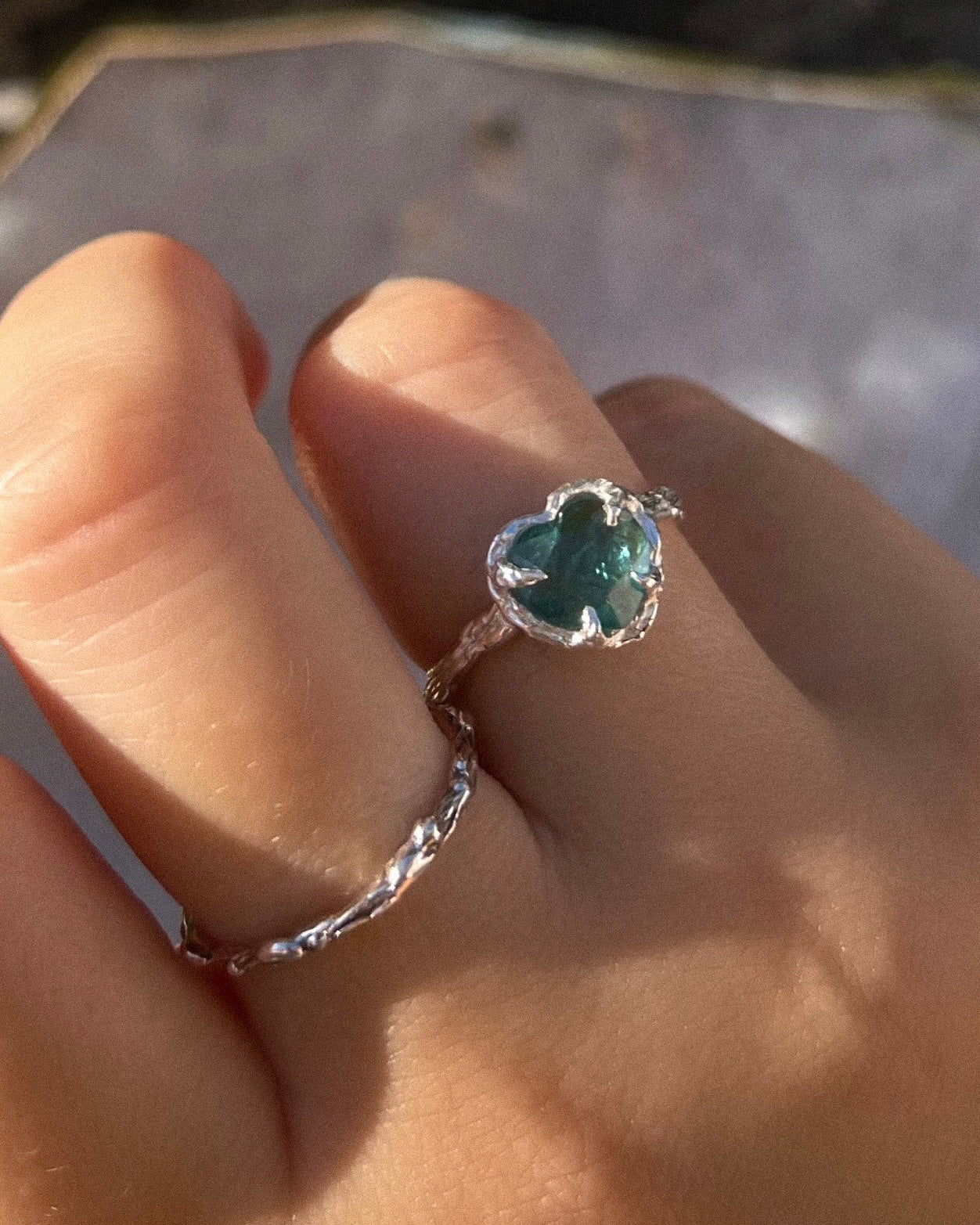 Heart of the Ocean Ring ⋄  Indicolite Tourmaline ⋄ size 7.5