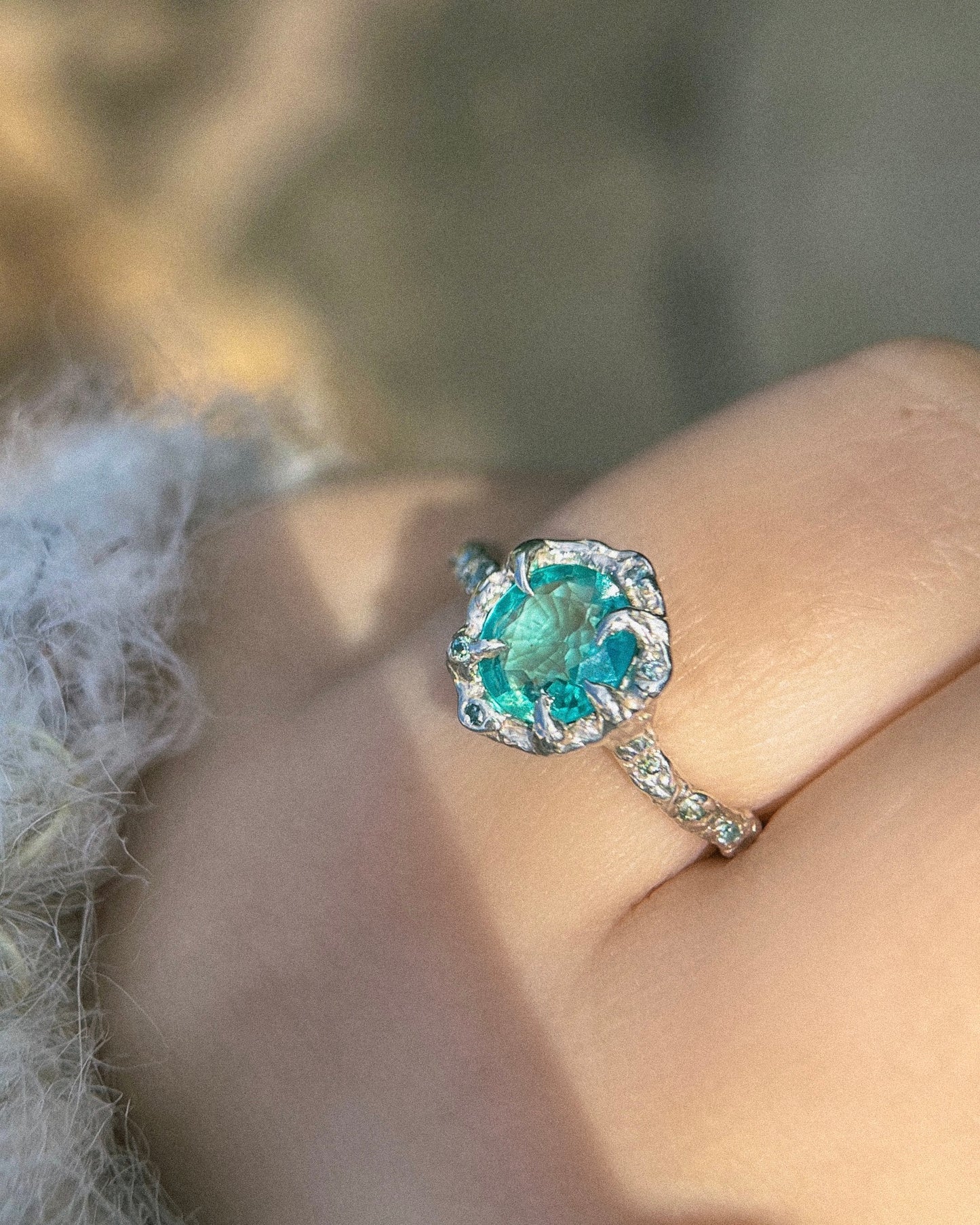 Lagoon Ring ⋄  Sea Green Apatite ⋄ size 5.5