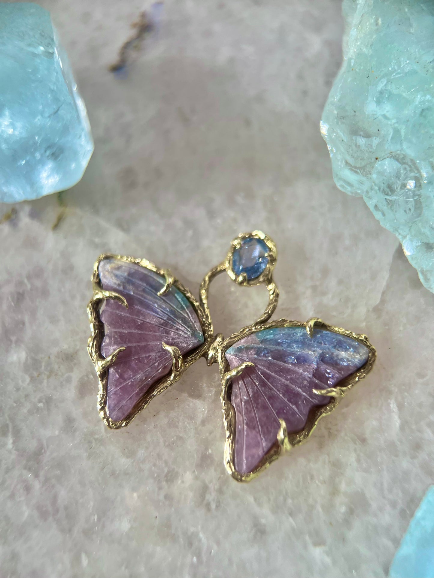 Ever After Butterfly Amulet ⋄ Galaxy Tourmaline & Blue Sapphire
